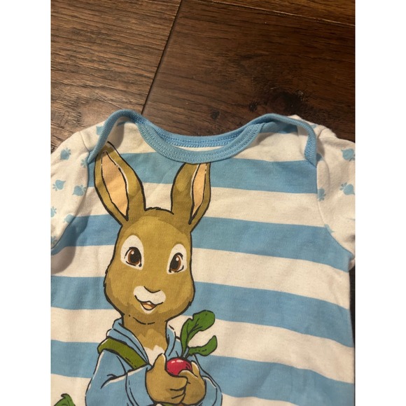 Nickelodeon Peter Rabbit Baby Bodysuit Blue Stripe 6-9 Months - Picture 4 of 4